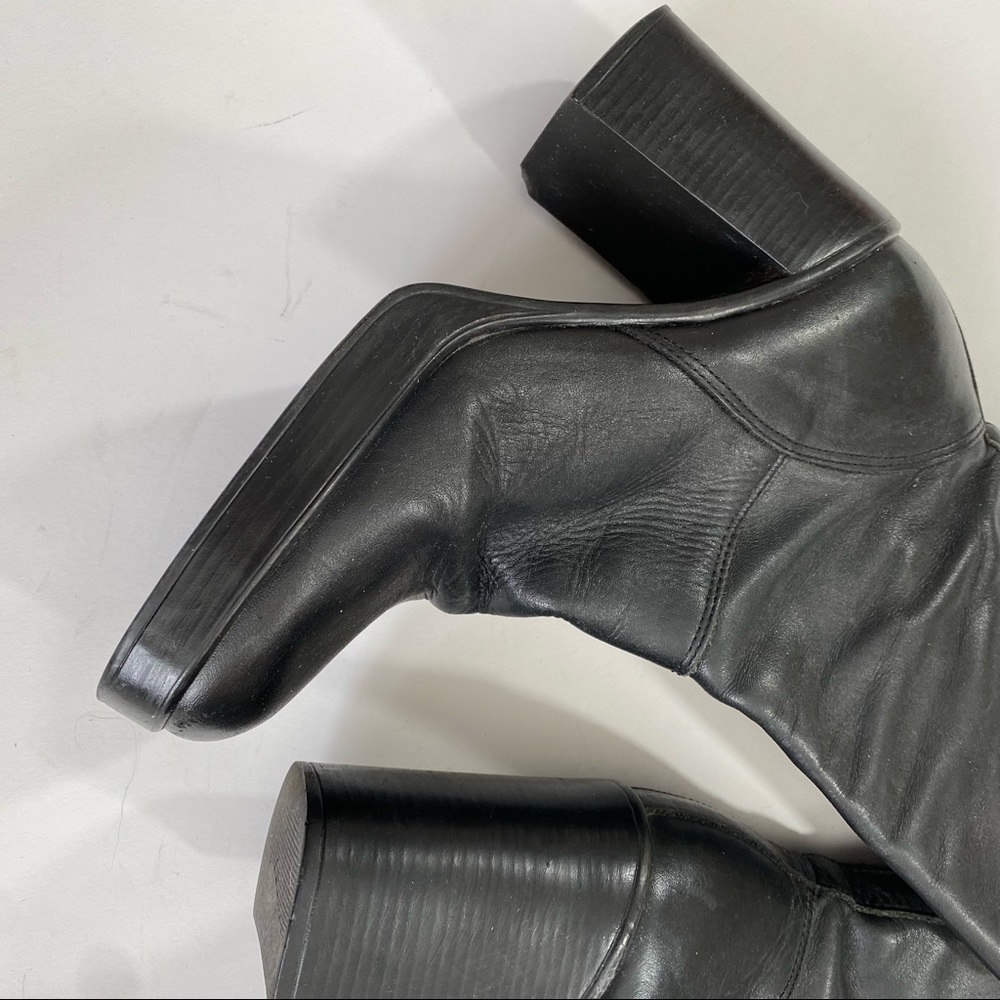 Vintage X Steve Madden 90s FANTASY chunky heeled platform black leather boots - Picture 10 of 10